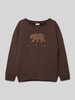 Name It Sweatshirt mit Motiv-Patch Modell 'BEAR' Schoko