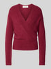 MSCH Copenhagen Sweter dzianinowy w stylu kopertowym model 'Bondie Hope' Wiśniowy