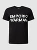 Emporio Armani T-shirt met labelprint Zwart