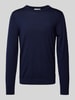 SELECTED HOMME Gebreide pullover met ribboorden, model 'TRAY' Donkerblauw