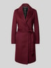 s.Oliver BLACK LABEL Lange jas met strikceintuur Bordeaux