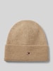 Tommy Hilfiger Gebreide muts met logodetail, model 'ESSENTIAL FLAG FUZZY' Beige