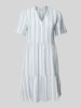 Only Comfort Fit Freizeitkleid aus Viskose-Leinen-Mix Modell 'TIRI-CARO' Hellblau