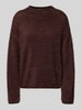 FREE/QUENT Strickpullover mit Rundhalsausschnitt Modell 'Cat' Dunkelbraun
