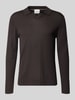 ROY ROBSON Gebreide pullover van scheerwol met polokraag en v-hals Taupe