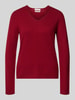 Christian Berg Woman Strickpullover aus Kaschmir mit V-Ausschnitt Bordeaux