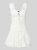 Gina Tricot Minikleid mit Lochspitze Modell 'Cornelia' Offwhite