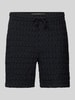 Only & Sons Regular fit sweatshorts met structuurmotief, model 'TEL BRADDOCK' Zwart