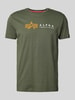 Alpha Industries T-Shirt mit Label-Print Oliv