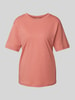 Jake*s Casual T-shirt met geribde ronde hals Terracotta