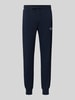 JACK & JONES Sweatpants mit Label-Print Modell 'GORDON' Dunkelblau