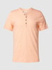 MCNEAL Regular Fit T-Shirt aus Baumwolle mit kurzer Knopfleiste Lachs