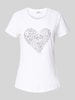 Liu Jo White T-Shirt mit Ziersteinbesatz Weiss
