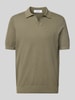 GRAN SASSO Regular Fit Poloshirt mit V-Ausschnitt Oliv