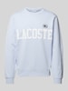 Lacoste Classic fit sweatshirt met labelprint Lichtblauw