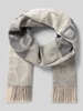 Gant Schal aus Wolle mit Fransen Modell 'MONOGRAM WOOL SCARF' Mittelgrau Melange