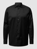Eton Regular Fit Business-Hemd aus Twill Black