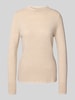 Christian Berg Woman Regular Fit Longsleeve aus reiner Wolle in Strick-Optik Beige Melange