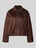 ONLY Regular Fit Blouson in Leder-Optik Modell 'AMBER' Dunkelbraun
