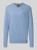 Fynch-Hatton Regular Fit Strickpullover aus Baumwoll-Mix mit Kaschmir-Anteil Hellblau