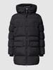 Marc O'Polo Lange donsjas met labelpatch, model 'Parka' Zwart