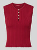 GUESS Stricktop in Pointelle-Strick mit kurzer Knopfleiste Dunkelrot
