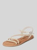Tamaris Sandalette aus Leder mit Ziersteinbesatz Weiss