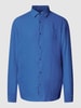 MCNEAL Freizeithemd mit Label-Stitching Royalblau