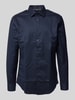 Jake*s Slim fit zakelijk overhemd van premium kwaliteit Marineblauw