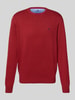 Fynch-Hatton Gebreide pullover met ronde hals Donkerrood