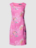 White Label Knielange jurk van linnen met motiefprint Roze