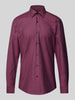 BOSS Slim Fit Business-Hemd mit Kentkragen Modell 'Hank' Aubergine