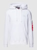 Alpha Industries Hoodie mit Label-Details Modell 'BACK PRINT HOODY' Weiß