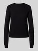 s.Oliver RED LABEL Cropped Strickpullover aus Viskose-Mix mit geripptem Rundhalsausschnitt Black