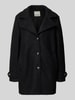 ICHI Relaxed fit lange jas van wolmix, model 'Tipa' Zwart