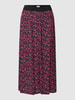 Saint Tropez Midirock mit floralem Allover-Muster Modell 'Inka' Schwarz
