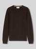 Tom Tailor Regular Fit Pullover mit Crew Neck Kragen Dunkelbraun