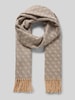 Guess Schal aus Viskose-Mix mit Logo-Muster und Fransen Mittelgrau