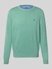 Fynch-Hatton Gebreide pullover met ronde hals Rietgroen