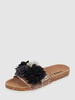 Colors of California Slippers met bloemenapplicaties Zwart