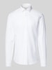 CK Calvin Klein Slim Fit Business-Hemd mit Label-Stitching Modell 'Bari' Weiss