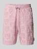 CARLO COLUCCI Regular Fit Sweatshorts mit Strukturmuster Modell 'BEACHWEAR' Hellrosa