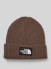 The North Face Czapka beanie z efektem prążkowania Ciemnobrązowy