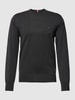 Tommy Hilfiger Strickpullover in melierter Optik Dunkelgrau Melange