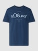s.Oliver RED LABEL T-Shirt mit Label-Print Modell 'Logo' Dunkelblau