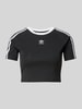 adidas Originals Korte top met labelstitching Zwart