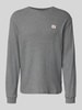 Calvin Klein Jeans Slim Fit Longsleeve mit Logo-Patch Modell 'Waffle' Mittelgrau