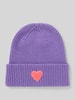 Unio Mütze aus Schurwoll-Mix mit Viskose- und Kaschmir-Anteil Lila