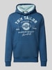 Tom Tailor Regular fit hoodie van katoenmix met logoprint Donkerblauw