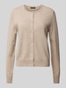 S.Marlon Kasjmier cardigan met ronde hals Taupe